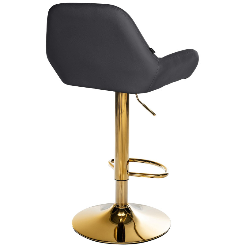 Lot de 2 tabourets de bar Braga Gold simili cuir noir