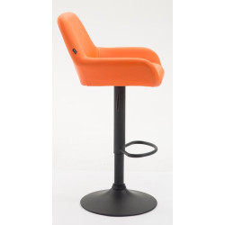 Lot de 2 tabourets de bar Braga simili cuir noir orange