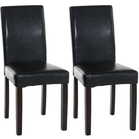 Lot de 2 chaises de salle à manger Ina marron foncé noir