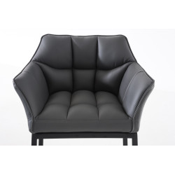 Tabouret de bar Damaso B avec structure à 4 pieds gris