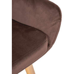 Lot de 2 tabourets de bar en velours Grant café