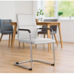 Chaise visiteur Seattle blanche