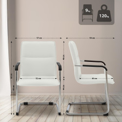 Chaise visiteur Seattle blanche