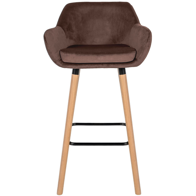 Lot de 2 tabourets de bar en velours Grant café
