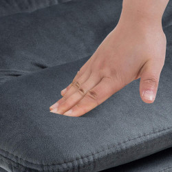 Lot de 2 tabourets de bar Damar velours chromé gris foncé