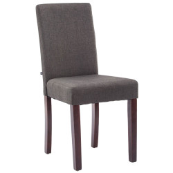 Chaise de salle à manger Ina en tissu cappuccino gris foncé