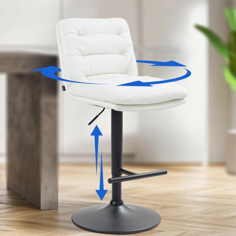 Lot de 2 tabourets de bar Damar simili cuir blanc