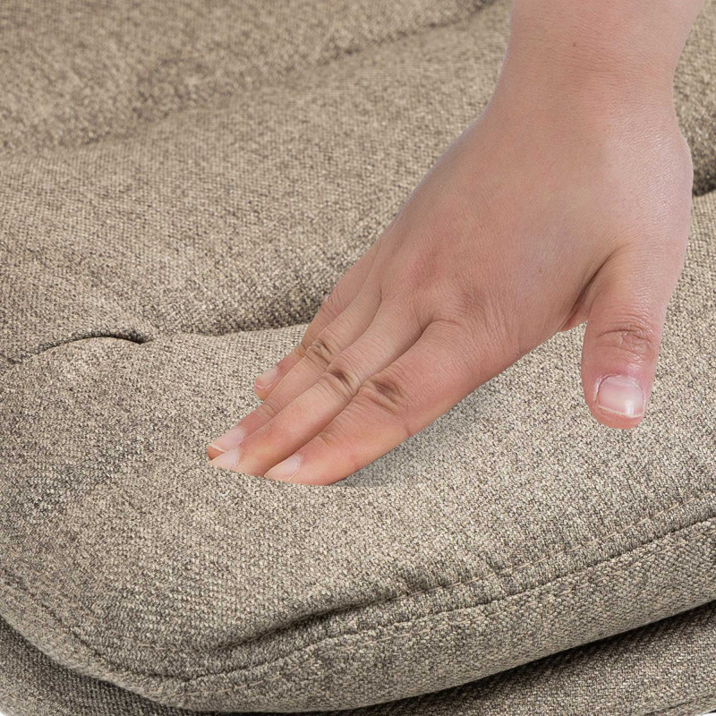 Lot de 2 tabourets de bar en tissu Damar chromé taupe