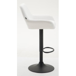 Lot de 2 tabourets de bar Braga simili cuir noir blanc
