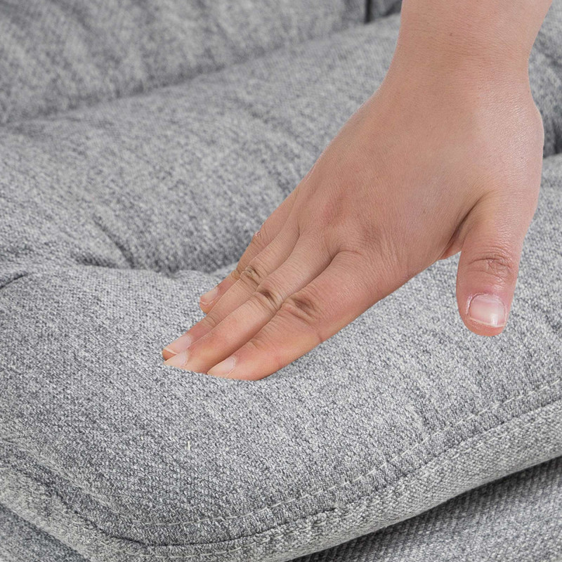 Lot de 2 tabourets de bar en tissu Damar chromé gris