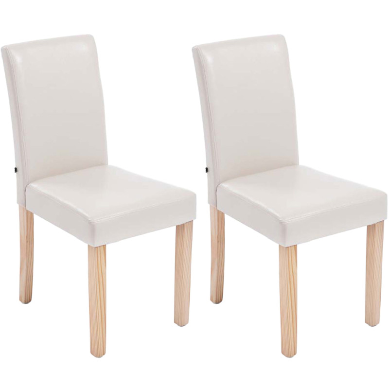 Lot de 2 chaises de salle à manger Ina Natura crème