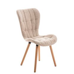 Chaise Elda, tissu crème naturel