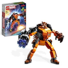 LEGO Marvel 76243 L'Armure Robot de Rocket,  Figurine Gardiens de la Galaxie, Jouet Avengers