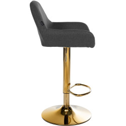 Lot de 2 tabourets de bar en tissu Braga Gold noir