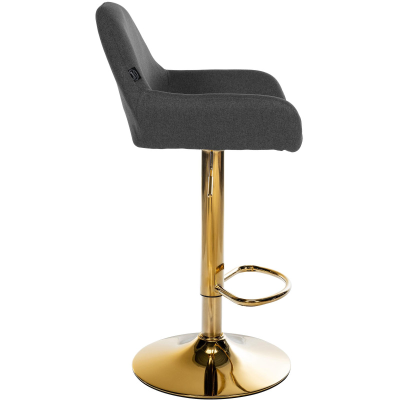 Lot de 2 tabourets de bar en tissu Braga Gold noir
