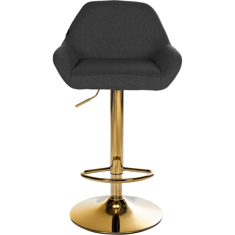 Lot de 2 tabourets de bar en tissu Braga Gold noir