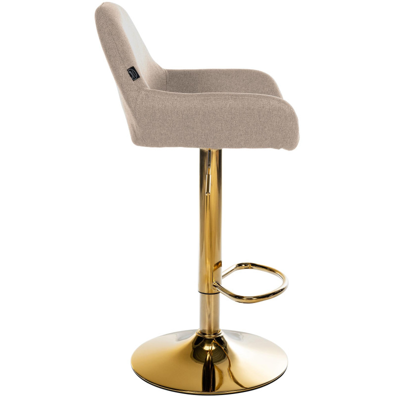 Lot de 2 tabourets de bar en tissu Braga Gold taupe