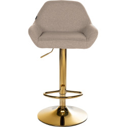 Lot de 2 tabourets de bar en tissu Braga Gold taupe