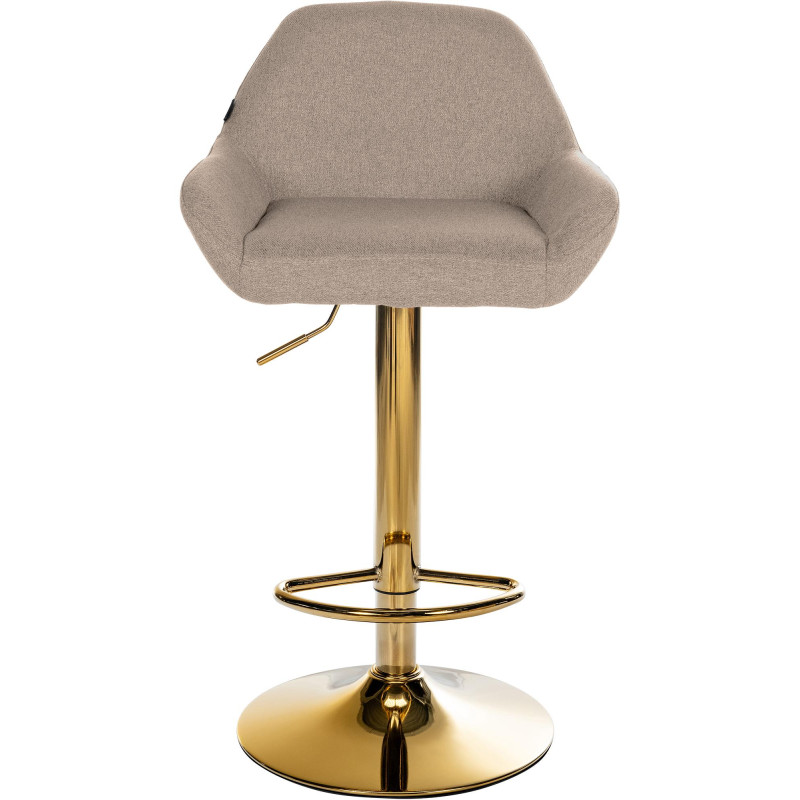 Lot de 2 tabourets de bar en tissu Braga Gold taupe