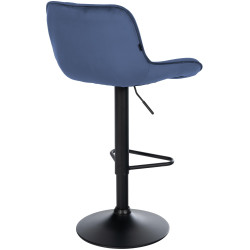 Tabouret de bar en velours Kasson bleu