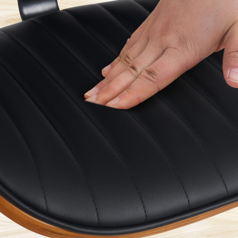 Tabouret de bar Clawson, similicuir noyer/noir