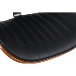 Tabouret de bar Clawson, similicuir noyer/noir