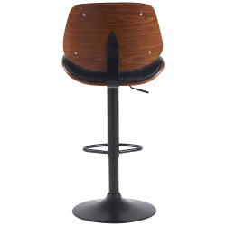 Tabouret de bar Clawson, similicuir noyer/noir