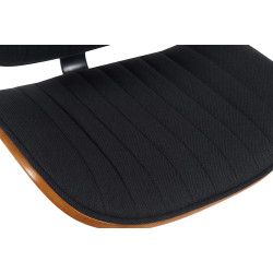 Tabouret de bar Clawson en tissu chromé noyer/noir