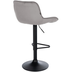 Tabouret de bar en velours Kasson gris