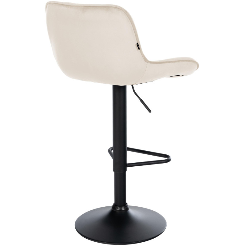 Tabouret de bar en velours Kasson crème