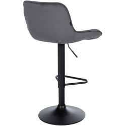 Tabouret de bar en velours Kasson gris foncé