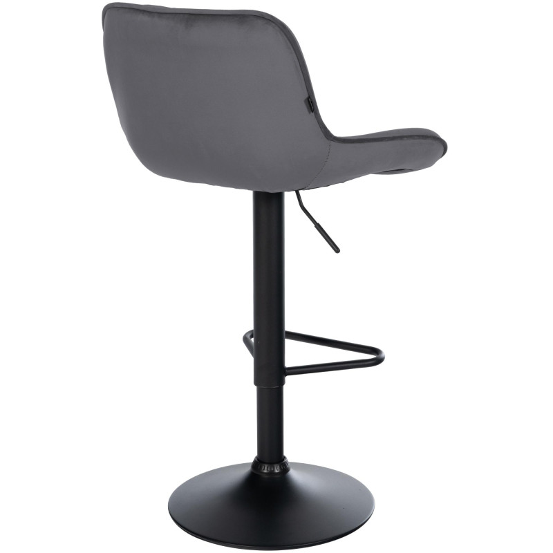Tabouret de bar en velours Kasson gris foncé