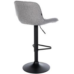 Tabouret de bar en tissu Kasson gris