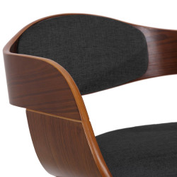 Chaise visiteur Kingston en tissu noyer/gris foncé