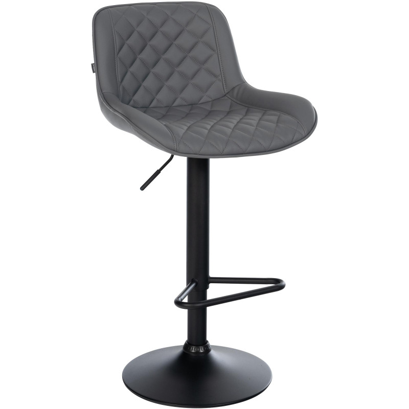 Tabouret de bar Kasson en cuir artificiel gris