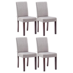 Lot de 4 chaises de salle à manger Ina en tissu cappuccino gris clair