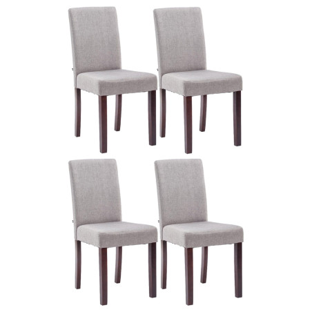 Ensemble de 4 chaises de salle à manger Ina, tissu cappuccino gris clair