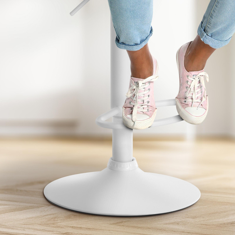 Tabouret de bar Olinda en velours crème