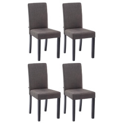 Lot de 4 chaises de salle à manger Ina tissu noir gris foncé