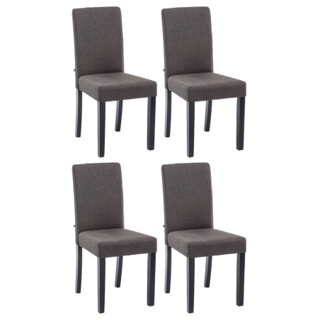 Ensemble de 4 chaises de salle à manger Ina, tissu noir/gris foncé