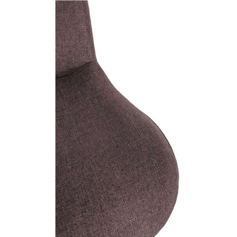 Tabouret de bar Solon en tissu chromé brun foncé