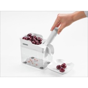 Dénoyauteur cerises - LEIFHEIT - Cherrymat - 37211 - Séparation propre - Facile - Rapide - Jusqu'a 15 kg - Blanc