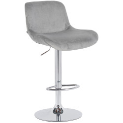 Tabouret de bar en velours chromé Solon gris