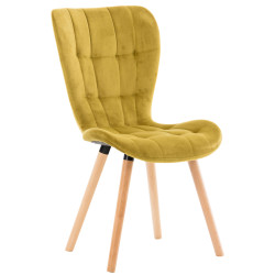 Chaise Elda en velours jaune