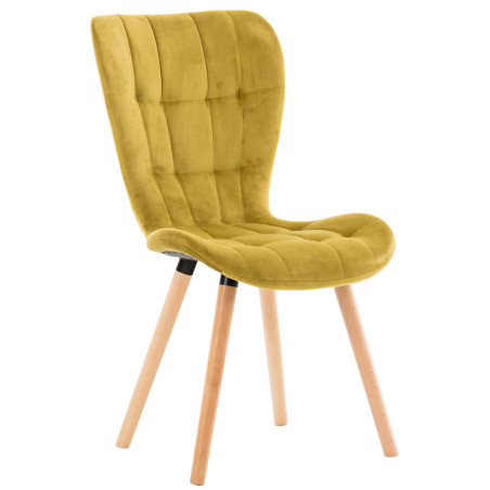 Chaise Elda en velours jaune
