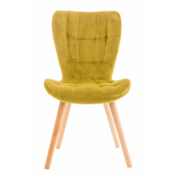 Chaise Elda en velours jaune
