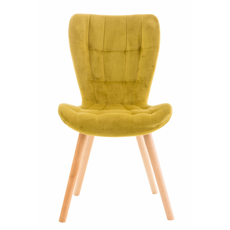 Chaise Elda en velours jaune