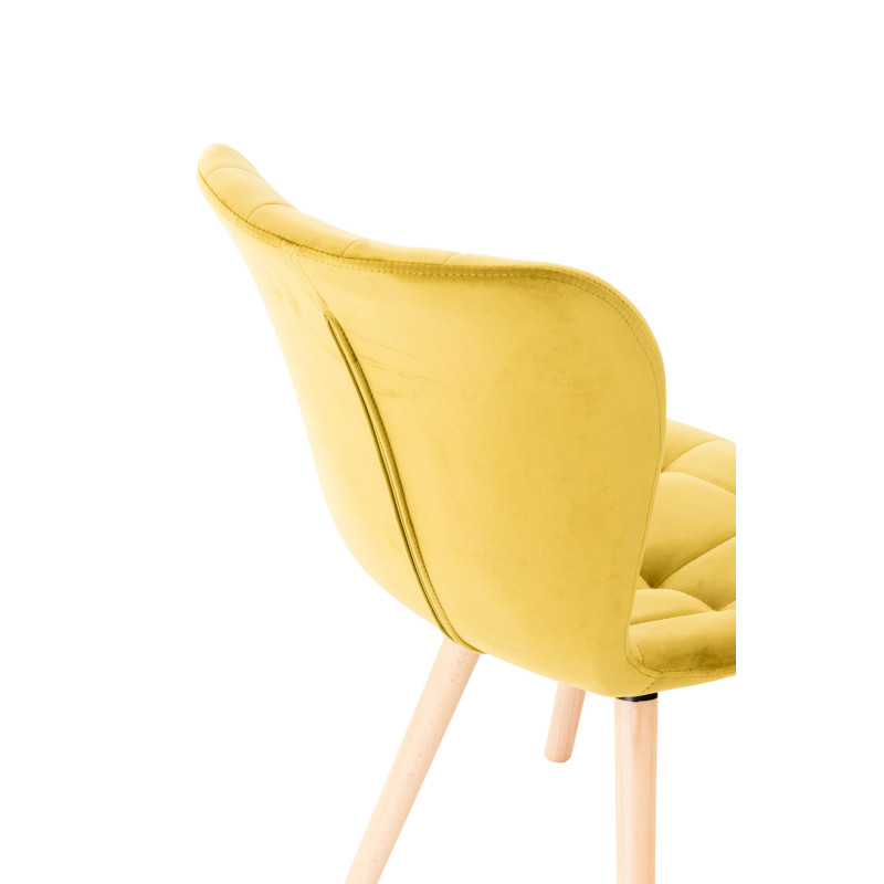 Chaise Elda en velours jaune