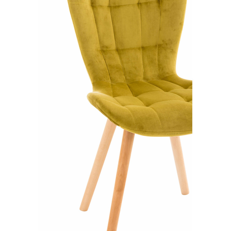 Chaise Elda en velours jaune