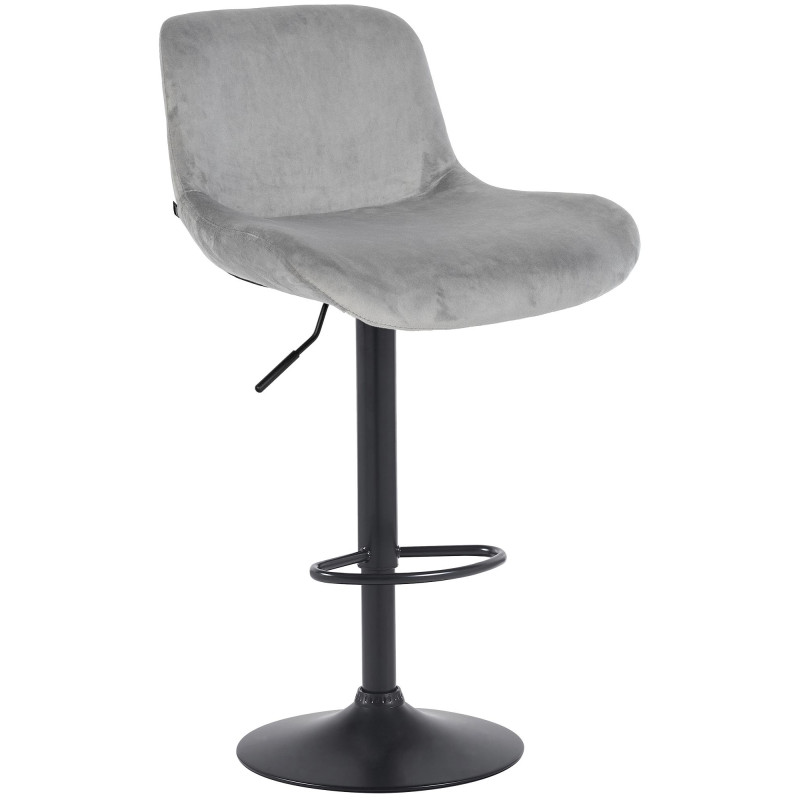Tabouret de bar Solon en velours gris